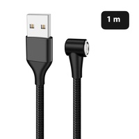 Kabel Data Magnetik Sudut Kanan 3A Pengisian Cepat 5A Android Micro USB Selubung TPE Kabel Transfer Satu-ke-Tiga untuk Komputer & Kamera