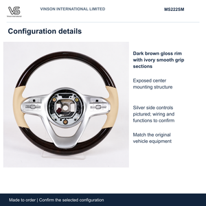 Volant à revêtement lisse pour Mercedes-Benz Classe S, configuration sélectionnée avec centre ouvert MS222SM - Product Image 2
