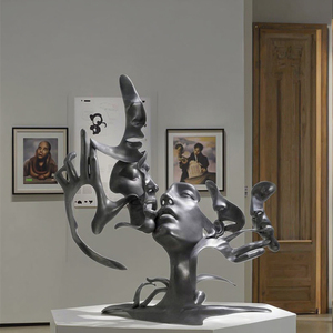 <span class=keywords><strong>Sculpture</strong></span> <span class=keywords><strong>abstraite</strong></span> de visages humains d'acier inoxydable de décoration d'art contemporain - Product Image 2