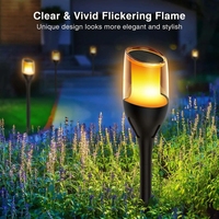 Lampe torche solaire en forme de gobelet, effet flamme, lampe de jardin LED étanche, piquet de sol, décoration extérieure pour allée, cour