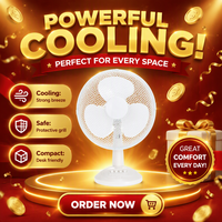 Ventilateur de bureau métallique 12 pouces à haute vitesse, avec contrôle du vent à 3 vitesses et design compact – Meilleure vente