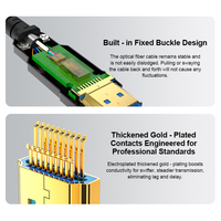 Câble fibre optique HDMI haute vitesse personnalisé de 100 mètres TJ-A015 4K 2.0 en alliage de zinc TPE flexible AOC pour amplification HDMI
