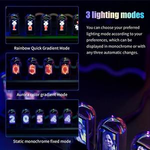 Horloge à tubes Nixie RGB, écran couleur IPS LED, DIY, tubes analogiques et numériques, veilleuses, décoration de bureau, décoration de la maison, idée cadeau - Product Image 5