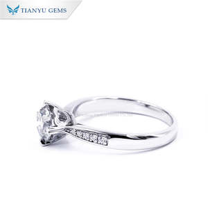 Anillo de Plata de Ley 925 con Moissanita Tianyu, Diseño Romántico de Corazón, Media Pavimentación, 0.5ct y 1ct, Corte Brillante, Joyería para Propuestas - Product Image 3