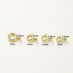 Cierre de resorte redondo de cobre chapado en oro de 18 quilates para la fabricación de collares GA0011 - Product Image 5