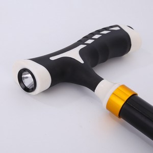 Canne télescopique 3 sections, manche en plastique réglable, embout en caoutchouc antidérapant, bâton de marche à quatre pieds pour personnes âgées, utilisation en extérieur - Product Image 2