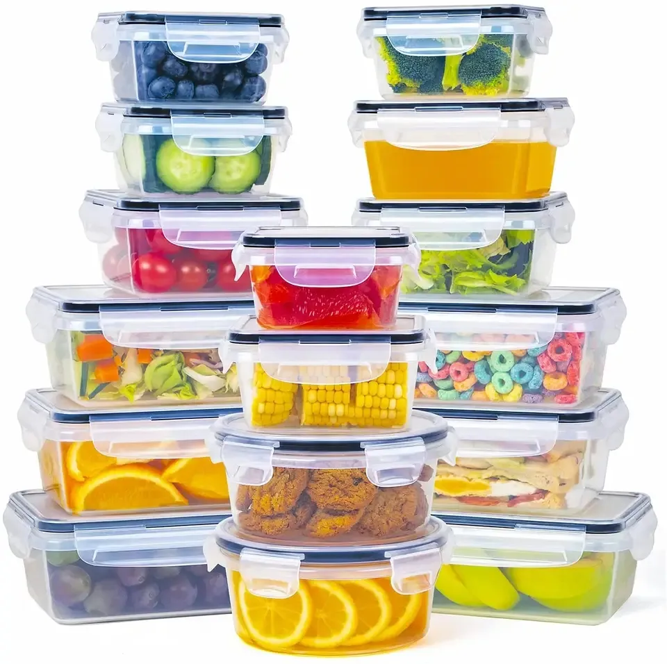 Offres Spéciales directe d'usine 16 Pack boîte de conservation de légumes et de fruits salade de légumes boîte à déjeuner conteneur de stockage des aliments avec couvercle