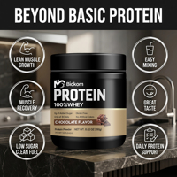 Poudre de protéines isolées Biokom Factory Direct, saveur chocolat, complément de protéines de lactosérum avec BCAA