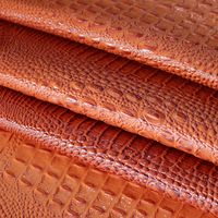 Vinyle PVC brillant effet crocodile, tissu en cuir d'alligator gaufré coloré pour sacs, chaussures et ameublement