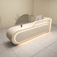 Bureau d'Accueil Futuriste Spa Blanc Cannelé Courbé, Style Moderne pour Bureau de Logistique