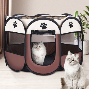 Corral Plegable Metálico para Mascotas ADZIA, Impermeable, Fácil de Montar, Seguro para Gatos/Perros/Conejos, Uso Interior/Exterior - Product Image 5