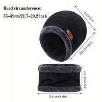 Bonnet-écharpe polaire d'hiver épais et chaud en laine tricotée pour hommes et femmes, idéal pour le cyclisme, le ski et la protection contre le froid, avec masque de cou intégré