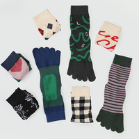 LADYGLOW-Chaussettes Pilates mi-longues personnalisées, pour le sport, à cinq doigts, en coton