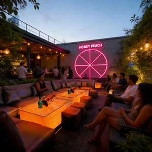 Commercial bar Furniture Hookah Lounge Glowing <strong>Table</strong> Bar/KTV <strong>Table</strong> Hotel Glowing <strong>Table</strong> and Chair Set - Product Image 1