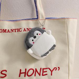 Premium Velvet Mini Makeup Bag Smooth Cute Small Coin <b>Purse</b> Kawaii Penguin Wallet - Product Image 5