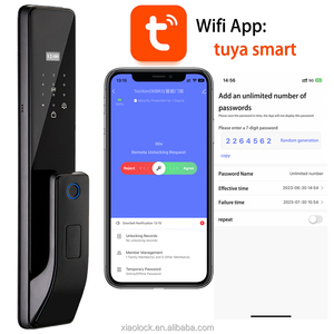 Maison intelligente Serrure à empreinte digitale WiFi Tuya App avec mot de passe numérique Carte-clé Entrée sans clé Appartement Hôtel Serrure intelligente Porte - Product Image 4