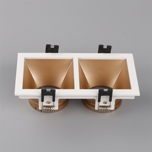 Carcasa de aluminio fundido a presión para downlight de doble cabezal cuadrado empotrado, kit de luces con portalámparas MR16 para el hogar - Product Image 4