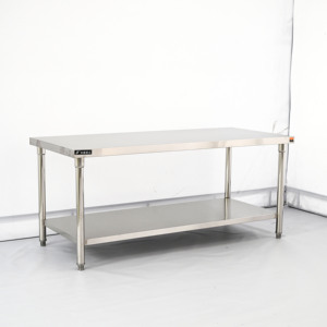 Banco da lavoro di alta qualità in acciaio inox tavolo da lavoro 304 doppio piano tavolo incudine per alberghi <span class=keywords><strong>ristoranti</strong></span> <span class=keywords><strong>Design</strong></span> commerciale - Product Image 5