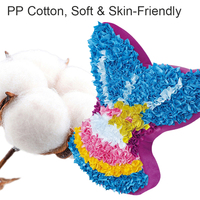 Kit de coussin en peluche WAYEE DIY Queue de sirène en coton PP rembourré, jouet artisanal à broder au punch needle, coussin décoratif créatif, cadeau