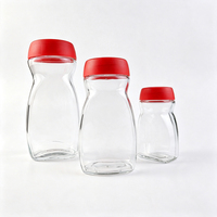 Pot à café plat de forme industrielle avec couvercle en plastique 200ml 400ml, récipients de stockage en verre 800ml 900ml pour grains de café