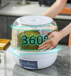 Organizador de Cocina Hermético para Almacenamiento de Arroz, Recipiente de Plástico Giratorio para Alimentos, Grano a Granel, Cereal, Arroz, Cubo Dispensador en Caja de Especias - Product Image 3