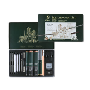 Giorgione - Kit de 27 Piezas de Materiales de Arte Profesionales, Lápices de Dibujo de Carbón Suave y Duro, Borrador, Cuchillo para Dibujar, Lápiz de Carbón - Product Image 2