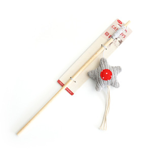 <b>Plush</b> <b>Cat</b> Teaser Mouse Toy With Bell And Wooden Stick Boredom Buster For <b>Cats</b> - Product Image 5