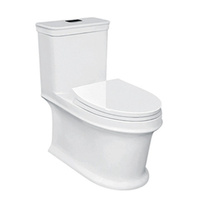 WC chinois de luxe blanc pour hôtel, design moderne monobloc en céramique avec double chasse et évacuation en S
