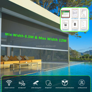 Tùy Chỉnh Điện Ngoài Trời Zip Theo Dõi Con Lăn Rèm Windproof Và Không Thấm Nước Vải Nan Cho Ban Công Patio Mô Hình Thẳng Đứng - Product Image 2