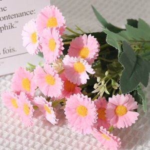 Bouquet de marguerites artificielles Dream Castle, fleurs en plastique et soie, blanc, rose, violet, jaune, rose rouge, décoration de mariage, décoration de la maison, photographie - Product Image 4
