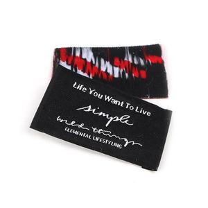 Logo de marque haut de gamme Jacquard personnalisé vêtements marque fin pli tissu tissé étiquette Satin tissé col étiquette boucle pli étiquettes de vêtement - Product Image 2