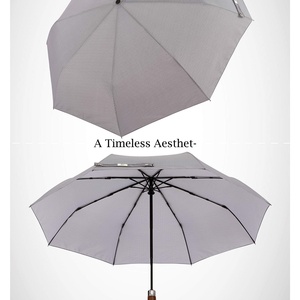 Luxury High-End Automatic 3-Fold <b>Windproof</b> Compact Dark Brown Wood Handle <b>Umbrella</b> for Business Man & Business Gifts - Product Image 6