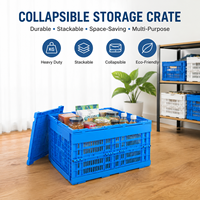 HUADING 600*400*278 mm Caisse de rangement en plastique PP pliable et empilable, sécurisée pour les enfants, pour chambre d'enfant