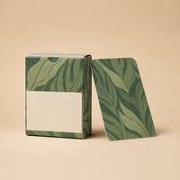 Boîte cadeau pliante personnalisée en carton avec impression feuille verte, finition mate, OEM ODM, pour emballage cosmétique, soins de la peau, produits bio, avec carte