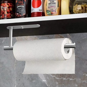 Armadio senza foratura in acciaio inossidabile sotto il supporto per <span class=keywords><strong>carta</strong></span> <span class=keywords><strong>igienica</strong></span> nero portasciugamani da cucina adesivo da 3m - Product Image 1
