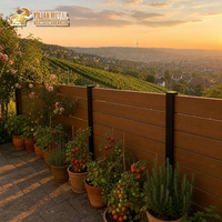 Panneau de clôture en composite bois-plastique (WPC) pour extérieur, jardin, patio, anti-pourriture, imperméable, avec poteau en aluminium, fabrication OEM