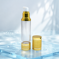 Flacons cosmétiques de luxe en plastique PP avec pompe sans air, or et argent, 15 ml, 30 ml, 50 ml, pour huile, crème pour le visage, shampoing