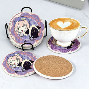 Ceramic Coaster Set with Custom Logo Elegant Water Absorbent Drink Pads for Coffee <b>Bar</b> Decorative <b>Mats</b> - Product Image 2