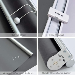 Stores enrouleurs occultants manuels en polyester ignifuge <span class=keywords><strong>de</strong></span> haute qualité, à <span class=keywords><strong>prix</strong></span> d'usine, faciles à installer pour salon et chambre à coucher - Product Image 4