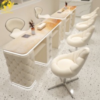 Ensemble table et chaise de manucure capitonnées avec aspirateur intégré, éclairage LED et options de couleurs personnalisées