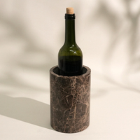 Seau à glace de luxe personnalisé en marbre naturel pour champagne, bière, boissons, refroidisseur de vin pour bar et fête