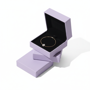 Square Magnetic Luxury Rigid Cardboard Jewelry Box with UV Finish Eco-Friendly Handle for Necklace and Pendant Gift <b>Packaging</b> - Product Image 1