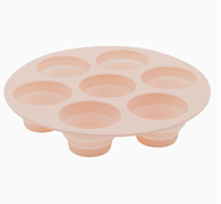 Moule à gâteau pliable en silicone de qualité alimentaire à sept trous, plateau de cuisson carré en forme d'étoile rose, outil de bricolage pour gâteau avec sac emballé
