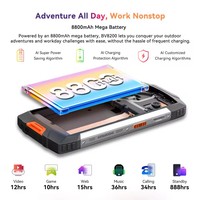 Téléphone robuste Blackview BV8200, écran 6,5 pouces 2,4K 120 Hz, processeur MTK Helio G100, smartphone 12 Go 256 Go, chargeur 45 W, téléphone portable Android 14 NFC