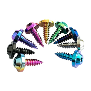 Vis autotaraudeuses à tête parapluie Torx en titane M4 M5, couleurs PVD anodisées, pour carénage <span class=keywords><strong>de</strong></span> moto - Product Image 1