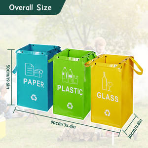 Poubelle personnalisée en couleur tissée en PP sac de stockage de déchets réutilisable recyclé sac poubelle de transport écologique avec logo imprimé - Product Image 6