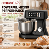 Robot pâtissier Cheftronic SM-B08P 6,0 L avec écran tactile, balance intégrée, fonction de fermentation, électrique, pour la cuisine domestique, pour pétrir la pâte