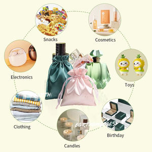 Luxe Zilveren Satijnen Tas Met Trekkoord Op Maat Logo Zacht Lederen Sieradentas Voor Geschenkverpakkingen - Product Image 6