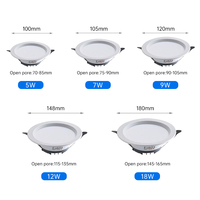 Sans scintillement 2 ans de garantie fer LED Down Light 5w 7w 9w 12w 18w Led Spots spot lampe encastré montage au plafond Downlights