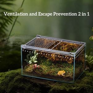 Transparentes Acryl Leichtgewichtiges Langlebiges Terrarium Zuchtbehälter für Reptilien Amphibien Schildkröten Eidechsen Spinnen Schlangen - Product Image 2